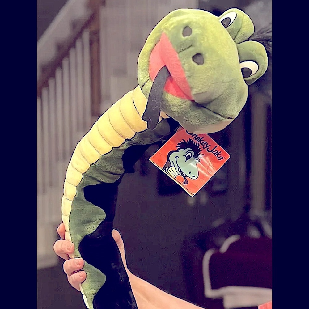 Snakey Jake By Aurora World inc. 2002 W/Original Tags. Shaker In Tail~ 34”L VTG